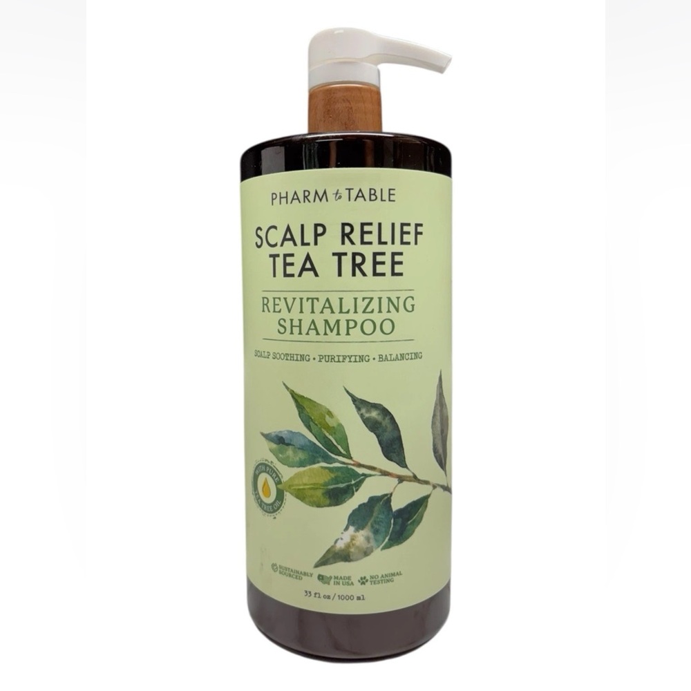 PHARM to TABLE Scalp Relief Tea Tree Mint Revitalizing Shampoo 33oz Botanical
